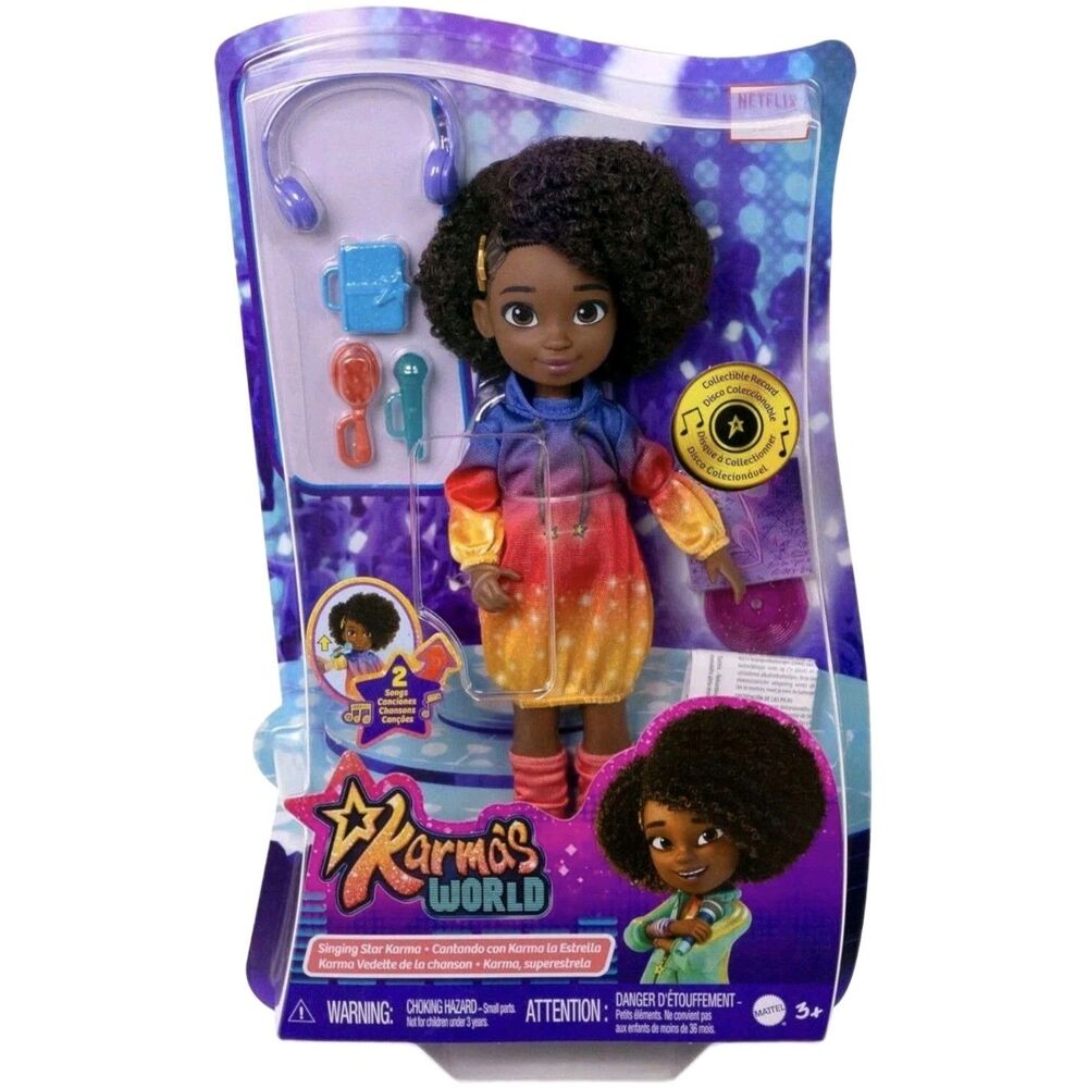 Karma’s World Singing Doll with Accessories and Collectible Record, Sings 2 Song
